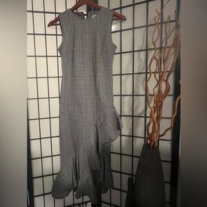 Calvin Klein Black and White Asymmetrical Dress